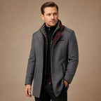 Men's Stand Collar Trench Coat – Smart Casual Wool Blend Overcoat
