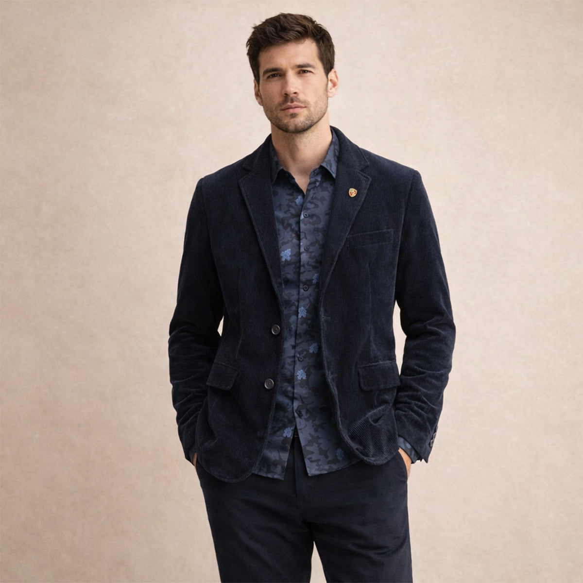 Men's Vintage Corduroy Blazer – Tailored Sport Coat with Elbow Patches