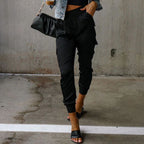 Women's High-Waist Cargo Joggers – Tapered Utility Pants
