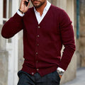 Men's V-Neck Button-Up Knit Vest – Casual Layering Cardigan