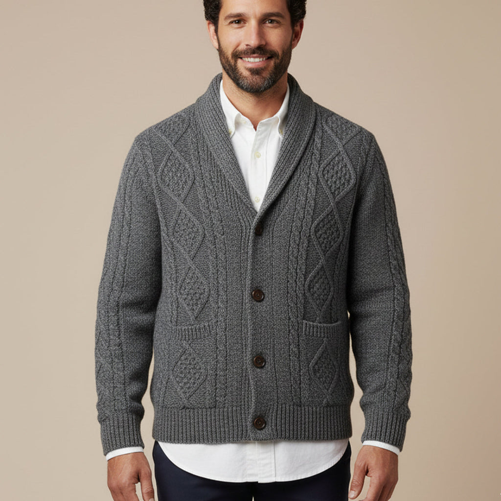 Men's Soft Knit Button Cardigan – Relaxed Smart Casual Sweater with Pockets