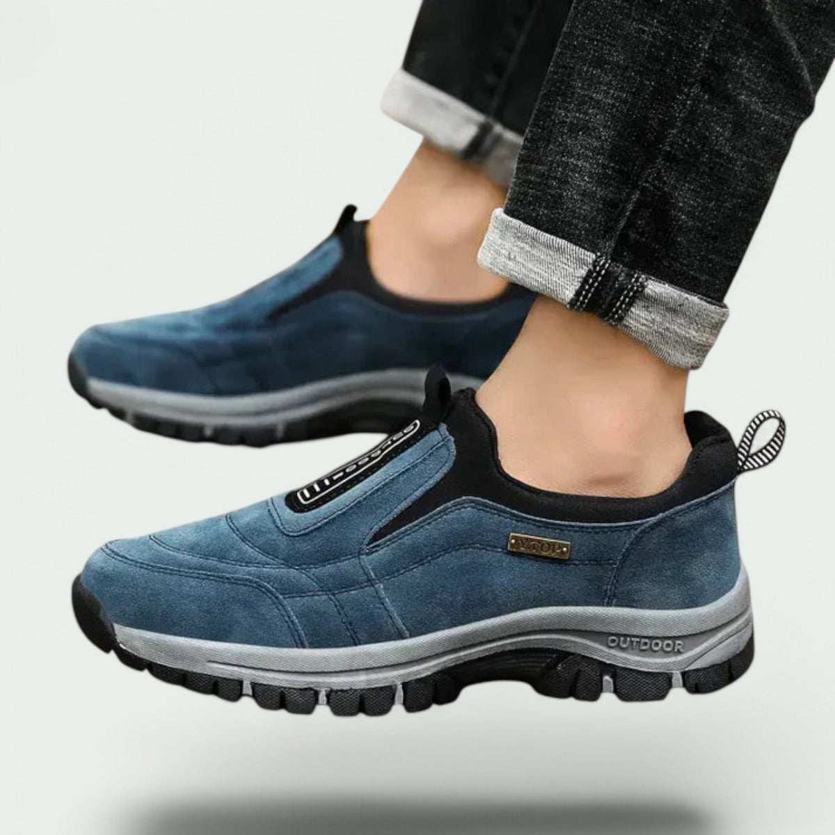 Men's Slip-On Walking Sneakers – Wide Toe Box Comfort Shoes with Cushioned Footbed