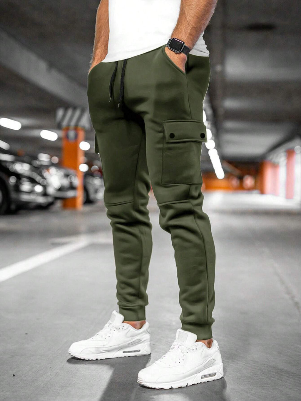 Men's Cargo Jogger Pants – Drawstring Waist Tapered Casual Trousers