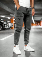 Men's Cargo Jogger Pants – Drawstring Waist Tapered Casual Trousers
