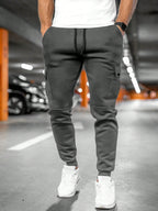 Men's Cargo Jogger Pants – Drawstring Waist Tapered Casual Trousers
