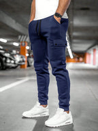 Men's Cargo Jogger Pants – Drawstring Waist Tapered Casual Trousers