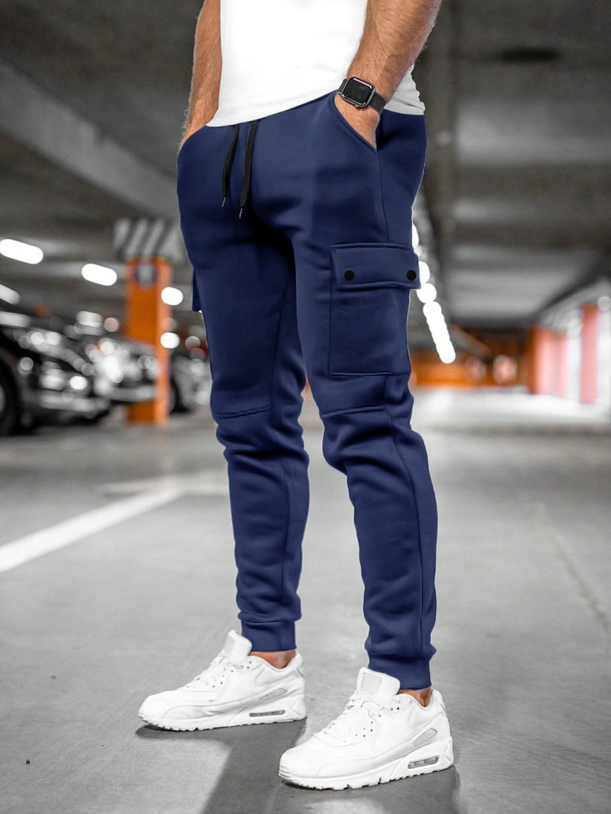Men's Cargo Jogger Pants – Drawstring Waist Tapered Casual Trousers