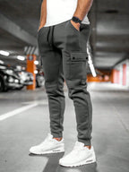 Men's Cargo Jogger Pants – Drawstring Waist Tapered Casual Trousers