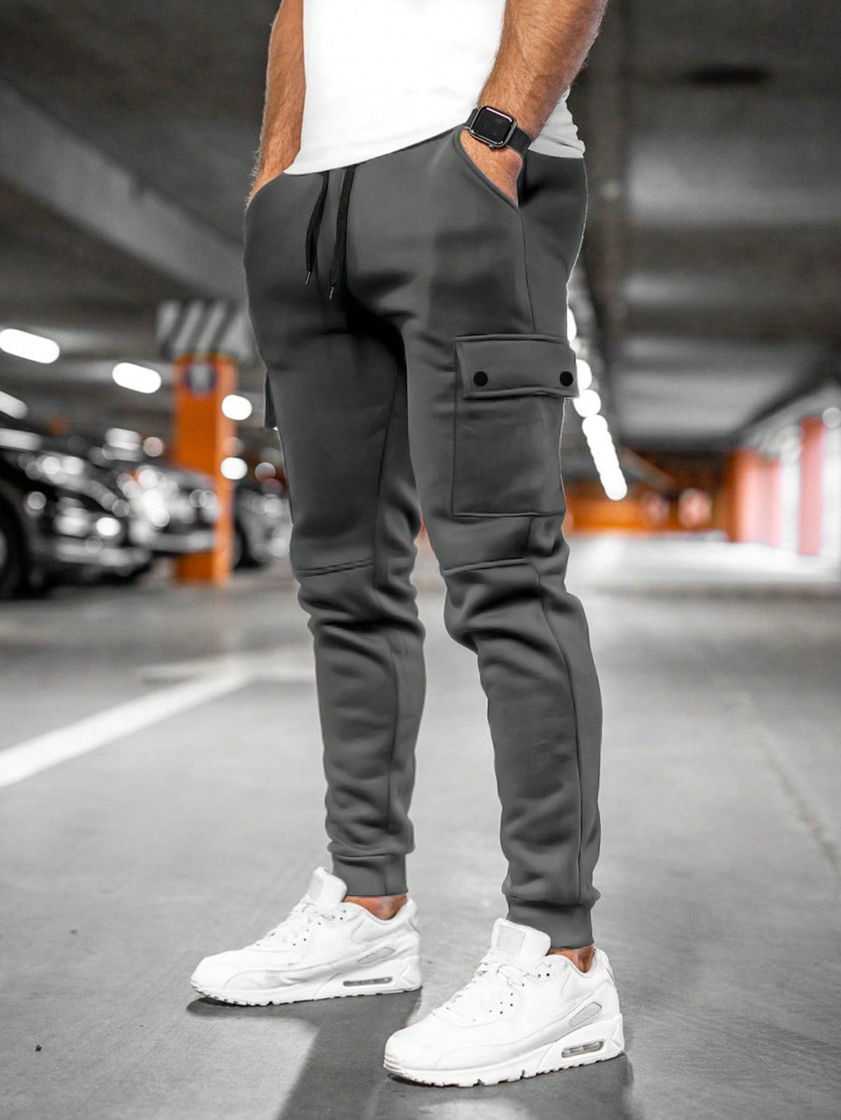 Men's Cargo Jogger Pants – Drawstring Waist Tapered Casual Trousers