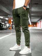 Men's Cargo Jogger Pants – Drawstring Waist Tapered Casual Trousers