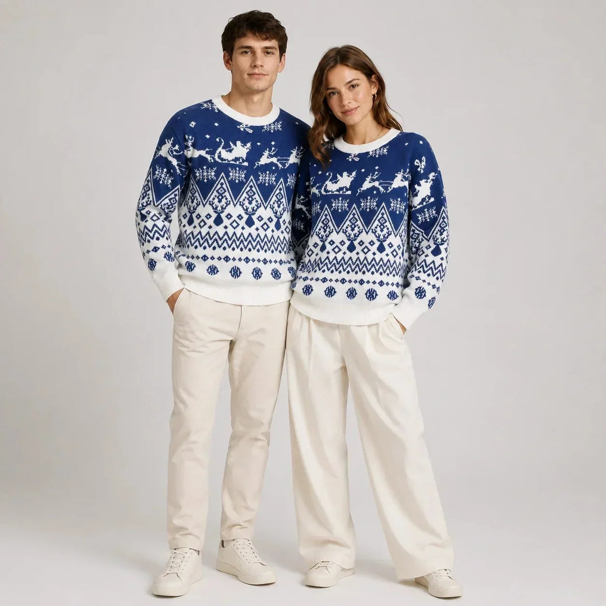 Holden | Unisex Reindeer Jacquard Knit Christmas Sweater
