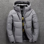 Men's Quilted Hooded Puffer Jacket – Stand Collar Winter Coat