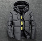 Men's Quilted Hooded Puffer Jacket – Stand Collar Winter Coat