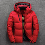 Men's Quilted Hooded Puffer Jacket – Stand Collar Winter Coat