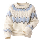 Frida | Women Fair Isle Cable Knit Sweater