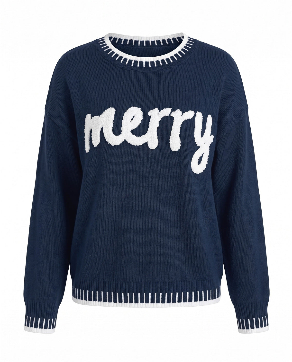 Virginia | Women Merry Script Drop Shoulder Sweater