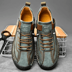Men's Vintage Casual Sneakers – Stitch Detail Strap Cushioned Shoes