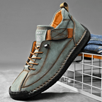 Men's Vintage Casual Sneakers – Stitch Detail Strap Cushioned Shoes