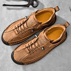 Men's Vintage Casual Sneakers – Stitch Detail Strap Cushioned Shoes