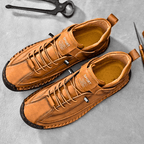 Men's Vintage Casual Sneakers – Stitch Detail Strap Cushioned Shoes