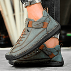 Men's Vintage Casual Sneakers – Stitch Detail Strap Cushioned Shoes