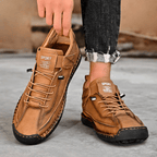 Men's Vintage Casual Sneakers – Stitch Detail Strap Cushioned Shoes