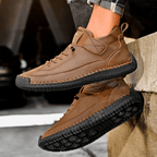 Men's Vintage Casual Sneakers – Stitch Detail Strap Cushioned Shoes
