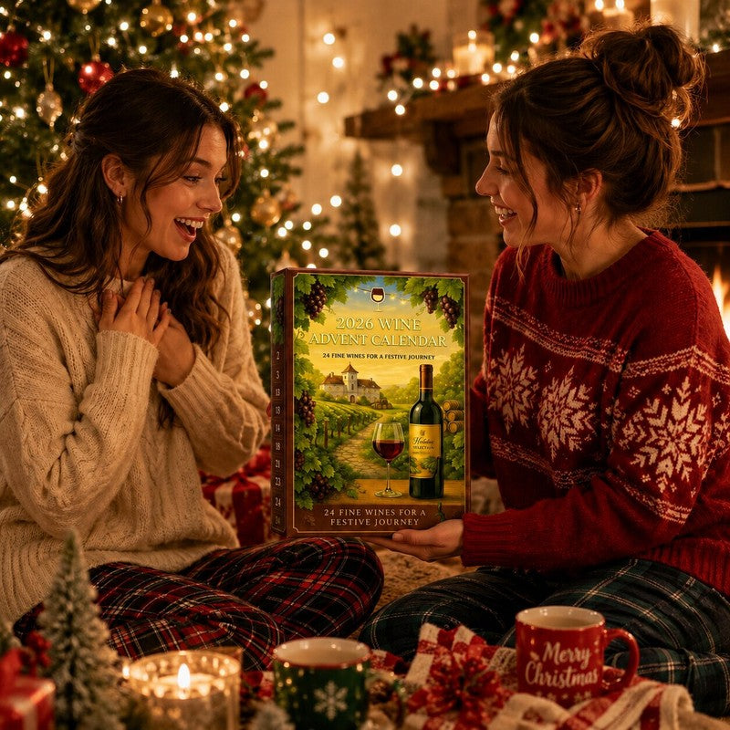Vivian | Wine Lover Christmas Advent Calendar 2026 with 24 Wine Bottle Designs