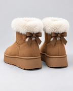 Women's Platform Snow Boots – Suede-Look Warm Cuff Winter Boots