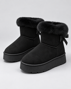 Women's Platform Snow Boots – Suede-Look Warm Cuff Winter Boots