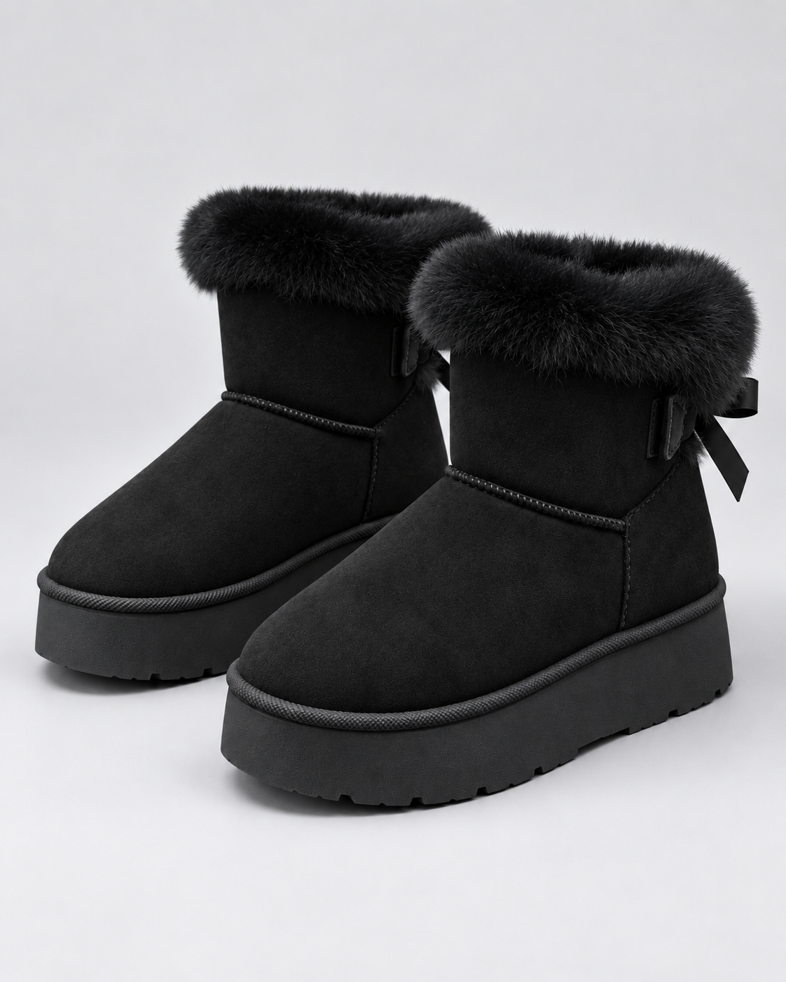 Women's Platform Snow Boots – Suede-Look Warm Cuff Winter Boots