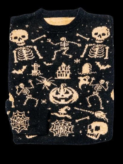 Women's Fair Isle Halloween Crew Neck Sweater – Seasonal Knit Pullover