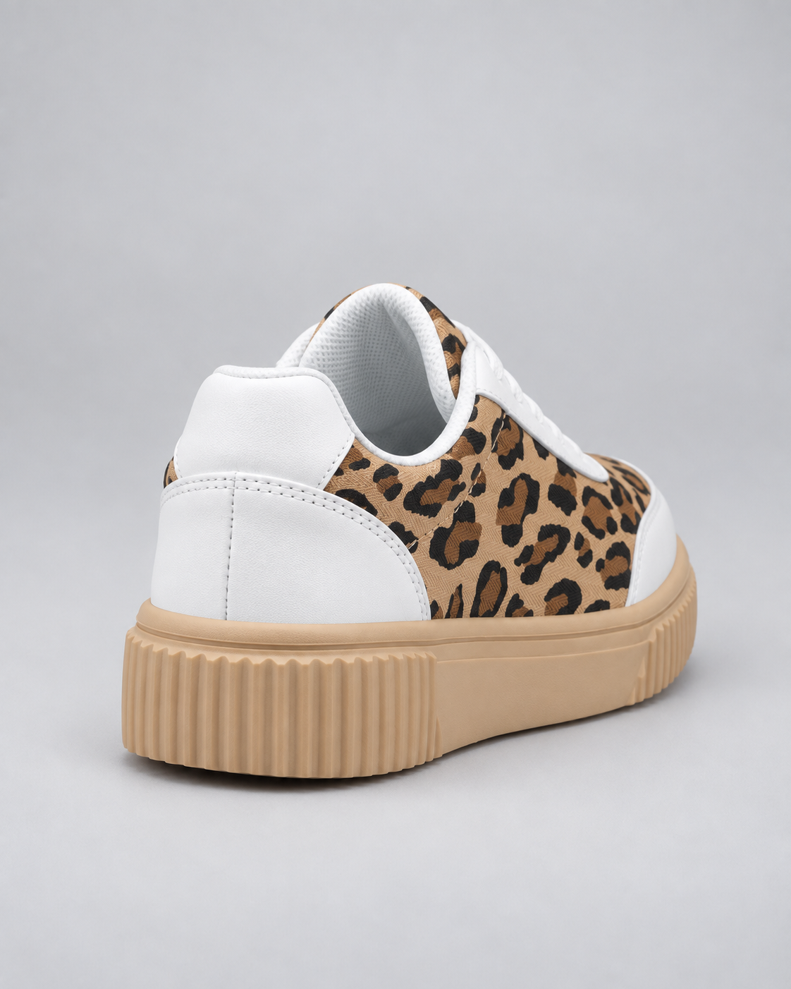 Women's Leopard Print Platform Sneakers – Chunky Sole Lace-Up Shoes