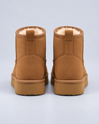 Women's Fleece-Lined Pull-On Ankle Boots – Platform Sole Winter Booties