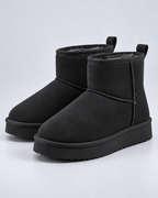 Women's Fleece-Lined Pull-On Ankle Boots – Platform Sole Winter Booties
