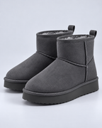 Women's Fleece-Lined Pull-On Ankle Boots – Platform Sole Winter Booties